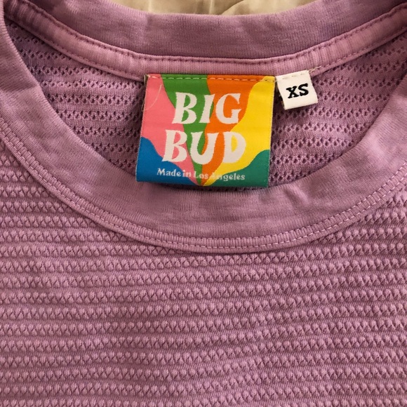 Big Bud Press Honeycomb Cropped Tee Lilac XS - Picture 3 of 5